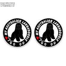 Volkrays 2 X Personality Car Sticker I Love My Australian Labradoodle Dog Accessories Reflective Waterproof PVC Decal,12cm*12cm 2024 - buy cheap