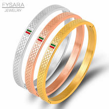 FYSARA Fashion Love Bangles Female Red and Green Lover Bracelet Wholesale Famous Brand Stainless Steel Bangle For Women 2024 - buy cheap