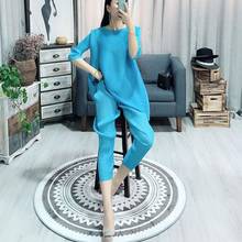 HIGH QUALITY Suit 2 Piece Set  Women 2020 Summer Outfits Long Top and High Waist Pant Suits Loose Suit Clothes Z293 2024 - buy cheap