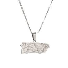 Stainless Steel Puerto Rico Map Pendant Necklaces Trendy Women Jewelry Puerto Ricans Map Jewelry 2024 - buy cheap