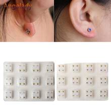 Conjunto de Mini pendientes hipoalergénicos para Piercing en la oreja, aretes de 3mm de zirconia cúbica, joyería JUL3, 12 pares 2024 - compra barato