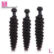 DreamDiana Brazilian Deep Wave 3 Bundles 8"-30" Natural Black Color L Remy Weaving 100% Human Hair Extensions Express Delivery 2024 - buy cheap