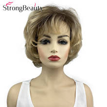 StrongBeauty-Peluca de cabello sintético corto rizado, pelo suave en capas, degradado 2024 - compra barato