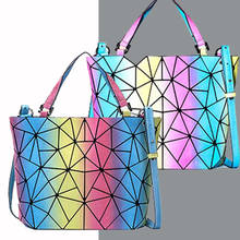 colorful bao bag Reflective geometric bags for women 2020 Quilted Shoulder Bags Folding sac a main femme Handbags bolsa feminina 2024 - buy cheap