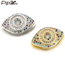 Pipitree Multicolor Cubic Zirconia Evil Eye Beads Charms for Mesh Bracelet DIY Moving Slider Charms Jewelry Making Handmade Gift 2024 - buy cheap