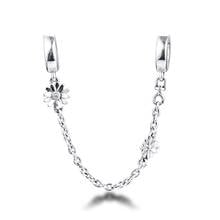 QANDOCCI-Cuentas de plata esterlina 925 para mujer, accesorio con forma de Margarita y flor, cadena de seguridad, compatible con pulseras Pandora originales, joyería de moda 2024 - compra barato