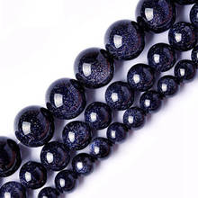 2-16mm Round Blue Sandstone Beads For Jewelry Making Beads Bracelets For Women Gift 15'' Needlework DIY Beads Trinket 2024 - buy cheap
