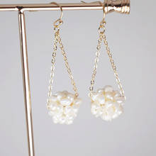 Hand Craft Flower Ball Pearl Earrings for Women Long Chain Tassel Drop Vintage Elegant Natural Freshwater Pearl Dangle Earrings 2024 - buy cheap