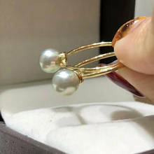 NYMPH Real 18K Gold Ring For Women Fine Jewelry 100% AU750 Natural Freshwater Pearl Female Ring R500 2024 - buy cheap