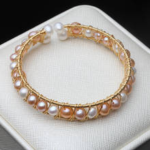 Real Multi Layer Pearl Bracelet For Women,boho White Charm Freshwater Pearl Bracelet Statement Girl Birthday Best Gift 2024 - buy cheap