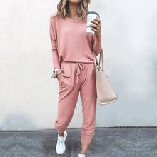 Women Tracksuit Sports Long Sleeve Sweatshirts Women Long Sleeve O Neck tshirts Top Drawstring Pockets Pants Sports Tracksuit 2024 - buy cheap