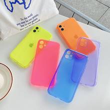 Funda de TPU suave para iPhone, carcasa fluorescente de neón de Color sólido para iPhone 11 Pro, XS, Max, XR, X, 8, 7, 6 Plus 2024 - compra barato