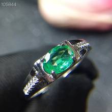 Anel 100% natural de esmeralda, prata esterlina 925, anel feminino, presente para meninas, anel de casamento, grandes anéis de prata 2024 - compre barato