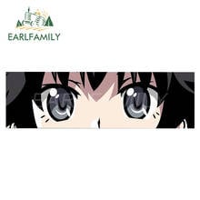 EARLFAMILY-pegatina de dibujos animados para coche, 15cm x 4,5 cm, para Karen Eye Slap, JDM, Auto, casco, motocicleta, pegatinas, Classic Anime Peek Eyes 2024 - compra barato