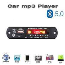 Leitor de mp3 da placa do decodificador de mp3 wma com controle remoto para o carro módulo de rádio sem fio bluetooth 5 v 12 v do usb tf fm do carro 2024 - compre barato