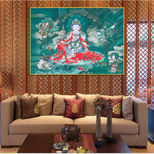 Impresiones en lienzo de Buda Thangka, estilo chino de la India tibetana, pintura mural de póster, imagen para sala de estar, decoración del hogar 2024 - compra barato