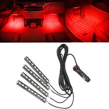 Car Red LED Interior Floor Dash Lights Decor Atmosphere Lamps Universal LED Strips Car Door Light Decorative Auto Accessories 2024 - buy cheap