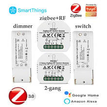 Regulador de intensidad inteligente Tuya Zigbee 3,0, módulo de interruptor de configuración 2mqtt, Zigbee + RF, Compatible con la aplicación Yandex Alice Alexa Smart Life 2024 - compra barato