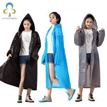 1pc Fashion EVA Women Man Raincoat Thickened Waterproof Rain Poncho Coat Adult Transparent Camping Hoodie Rainwear Suit ZXH 2024 - compre barato