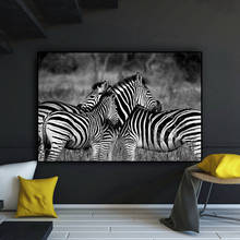 Black and White African Zebra Wild Animal Landscape Canvas Painting Posters and Prints Cuadros Wall Art Picture For Living Room 2024 - buy cheap