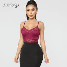 Ziamonga Cut Out Sexy Bodysuits Summer Party Club Wear Lace Bodysuit Women Deep V See Through Mesh Bodycon Body Tops Black White 2024 - buy cheap