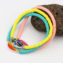 Pulseras Multicolor para mujer, joyería de arcilla polimérica, concha de aleación, pulsera Bohemia, regalo para niña 2024 - compra barato