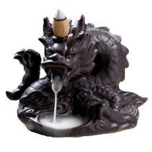 Ceramic Traditional Chinese Dragon Incense Cones Holder Porcelain Backflow Incense Burner Smoke Waterfall Censer Home Decor 2024 - buy cheap
