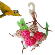 Papagaios pendurado rattan bolas brinquedo à prova de mordida pássaro mastigar gaiola brinquedo para periquito budgie africano cinza paraqueet suporte de treinamento suprimentos 2024 - compre barato