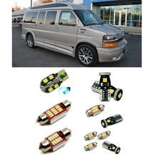 Luzes led para chevrolet express, 2500, 3500, 2019, 14 peças, iluminação para carro, kit de lâmpadas, canbus 2024 - compre barato