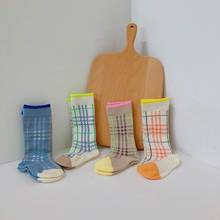 Осенне-зимние толстые теплые носки для малышей повседневные детские длинные носки без пятки в клетку хлопковые зимние детские носки Размер От 1 до 8 лет 2024 - купить недорого