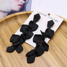 Long black multi-layer tassel earrings 2019fashion elegant ladies leaf holiday earrings give girls gifts black jewelry statement 2024 - buy cheap