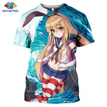SONSPEE 3D Print Men Tshirt Kantai Collection T-shirt Summer Kawaii Girl Tshirt Streetwear Fashion Short Sleeve Brand Youth Tops 2024 - buy cheap