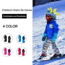 Children's Five Fingers Solid Color Outdoor Riding Ski Gloves Waterproof Windproof Non-slip Winter Warm 2024 - buy cheap