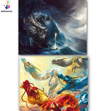 Pintura por números de dragón, dibujo de dragón, bricolaje, enmarcado para el hogar 2024 - compra barato