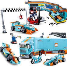 New City F1 Speed Car Racing Repair Station Truck Model Moc Building Blocks For Children Toy Gifts 2024 - buy cheap