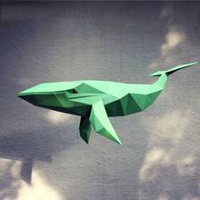 3d pendurado baleia artesanal origami modelo de papel animal diy criativo baixo poli papercraft puzzles brinquedo educacional decoração da parede 2024 - compre barato