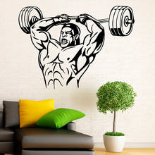 Bodybuilding Wall Decal Weightlifting Sport Muscles Art Door Window Vinyl Stickers Family Bedroom Gym Interior Decor Mural Q883 2024 - buy cheap