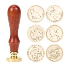 Selos de selo de cera padrão animal para cartões de convite selagem de madeira decorativa lidar com cera de vedação diy artesanato 2024 - compre barato