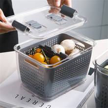 Drain Basket Lid Double-layer Kitchen Refrigerator Drain Storage Multifunction Freshness Box Fruit Vegetable Basket Container 2024 - buy cheap