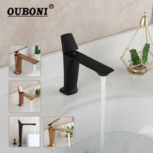 OUBONI-grifo para lavabo de baño, grifería mezcladora de latón macizo montada en cubierta, color rosa, dorado, mate y negro 2024 - compra barato
