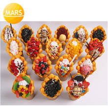 Simulation Eggettes Puff Egg Bubble Waffle Food Model Sample Dessert Display Fake Ice Cream Egg Waffle Props for Window Display 2024 - buy cheap