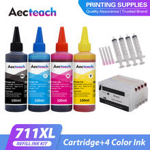 Aecteach-cartucho de inyección de tinta recargable para impresora HP, recambio de tinta Compatible con HP 711 XL, Deskjet T520 T120, nuevo 2024 - compra barato
