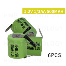 6 unids/lote KX Original nuevo 1,2 V 1/3AA 500mAh Ni-MH 1/3 AA Ni-MH batería recargable con pines envío gratis 2024 - compra barato