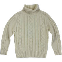 Детский свитер для девочек на зиму, теплая водолазка для девочек, однотонный вязаный мягкий теплый свитер для малышей на осень и зиму, белый цвет, модель 4C0551 2024 - купить недорого
