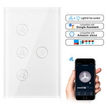 Wi-fi Interruptor de Luz Ventilador de Teto Interruptor Do Ventilador famp Tuya Vida Inteligente APP Controle Remoto Interruptor de Controle de Velocidade de trabalho com Alexa Google casa 2024 - compre barato