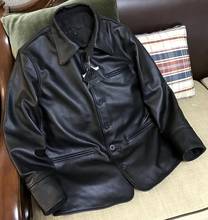 Chaqueta clásica de talla grande para hombre, de cuero de vaca, de calidad, para motorista, informal, cálida 2024 - compra barato