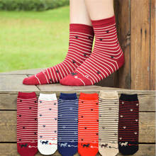 6 Pairs Women Cartoon Socks Colorful Striped Cute Cotton Socks Lady And Women's Fashion Harajuku Kawaii Happy Socks Female 2024 - buy cheap