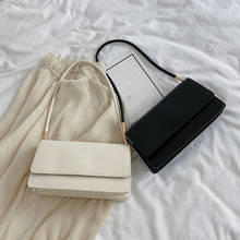 Fashion Simple Solid Color Women Handbag Tote PU Leather Female Flap Shoulder Bag Underarm Handbag For Women 2020 2024 - buy cheap
