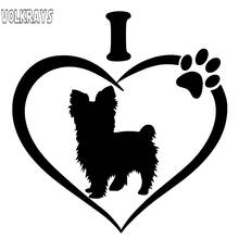 Volkrays-pegatina divertida para coche, pegatinas creativas de vinilo, I Love Yorkshire Terrier, accesorios de decoración, 15cm * 15cm 2024 - compra barato