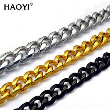 9/10/13mm Width  Cuban Necklace Men Curb Cuban Link Chain Chokers Vintage Black Gold Tone Solid Metal Stainless Steel Necklace 2024 - buy cheap